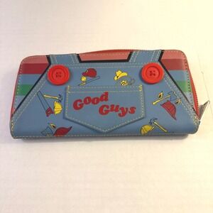 Loungefly Chucky Good Guys Cosplay Zip Around Wallet Blue Red Child's Play